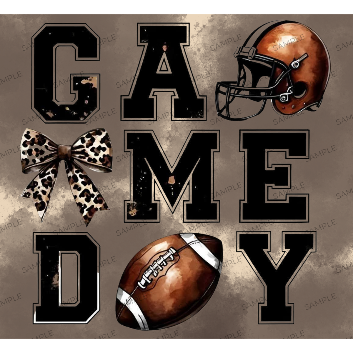 Game Day Leopard Football Tumbler