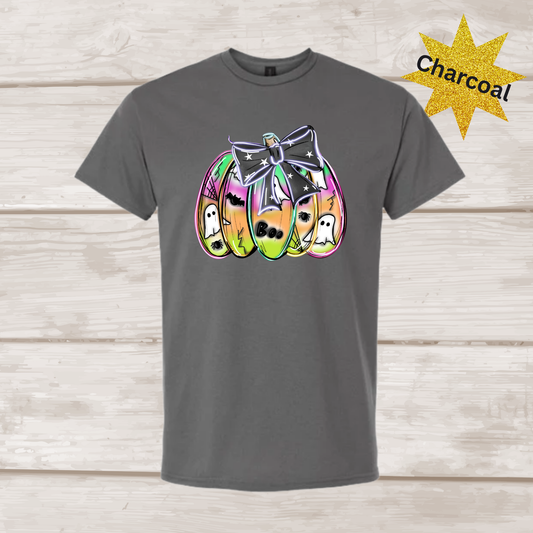 Neon Pumpkin Halloween Tshirt