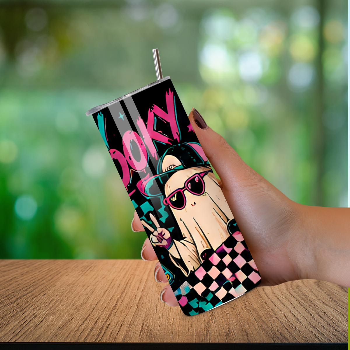 Spooky Retro Ghost Tumbler