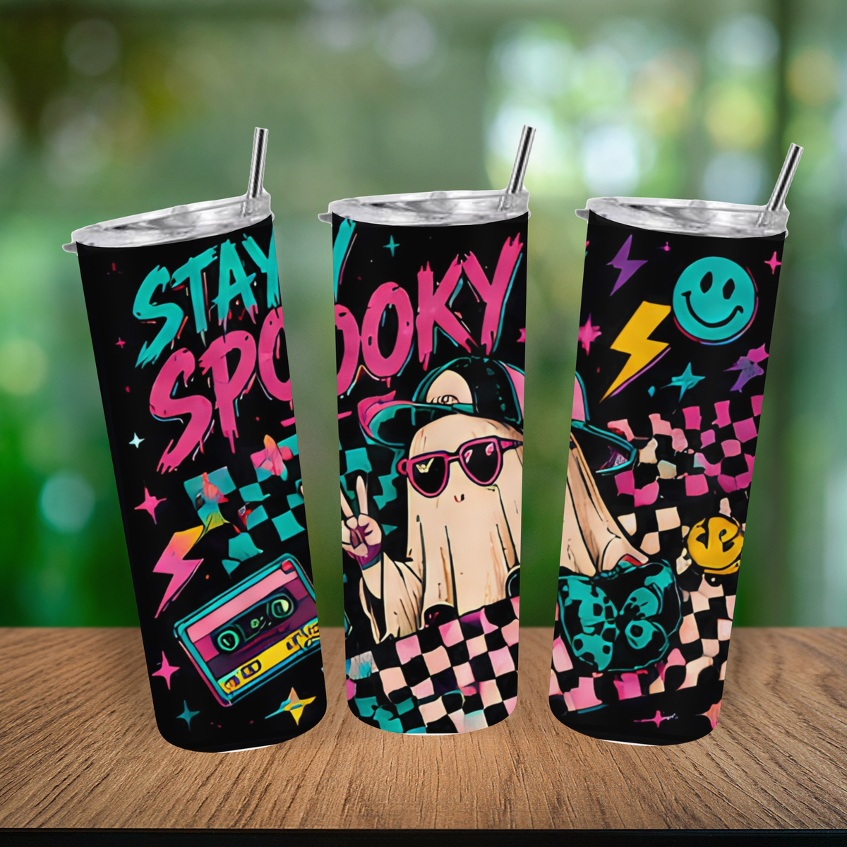 Spooky Retro Ghost Tumbler